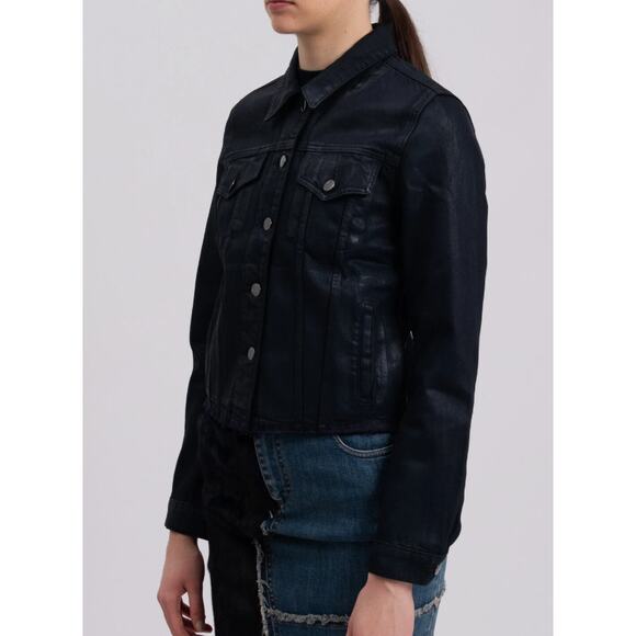 J Brand Slim Denim Jacket Medium Faith Dark Wash Coated Denim JB000897 - Picture 2 of 13